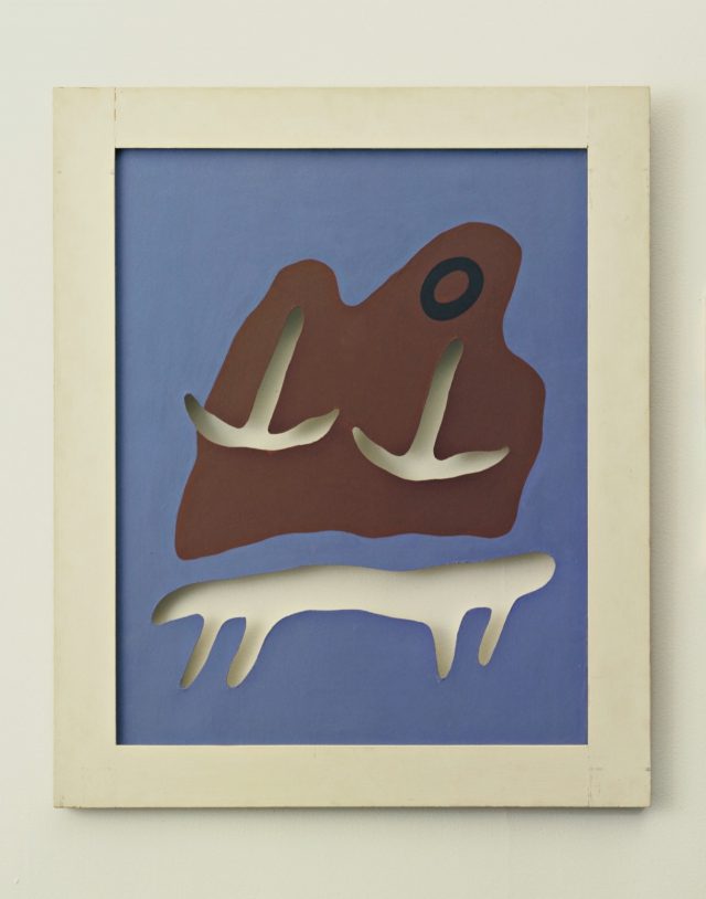 ‘Mountain, Navel, Anchors, Table’, 1925, 75.2×59.7cm, Gouache on board with cutouts.