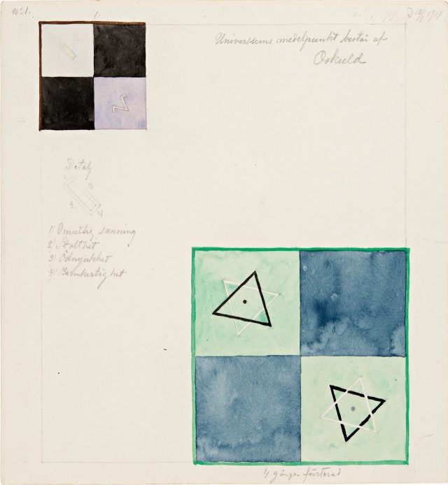 ‘No.1’, from ‘The Atom’ Series, 1917, 27×25cm, Watercolor on paper.
