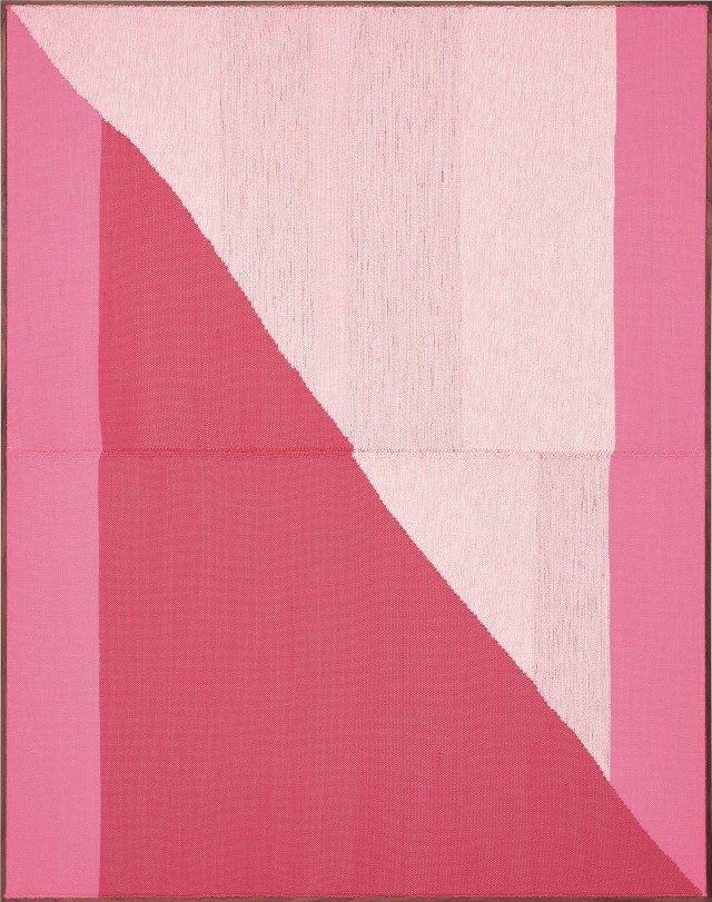 ‘Untitled’, 2017 Painting Hand woven fibers, wool, cotton and acrylic on canvas, 183×144cm, Courtesy of the artist, PKM Gallery and Peres Projects