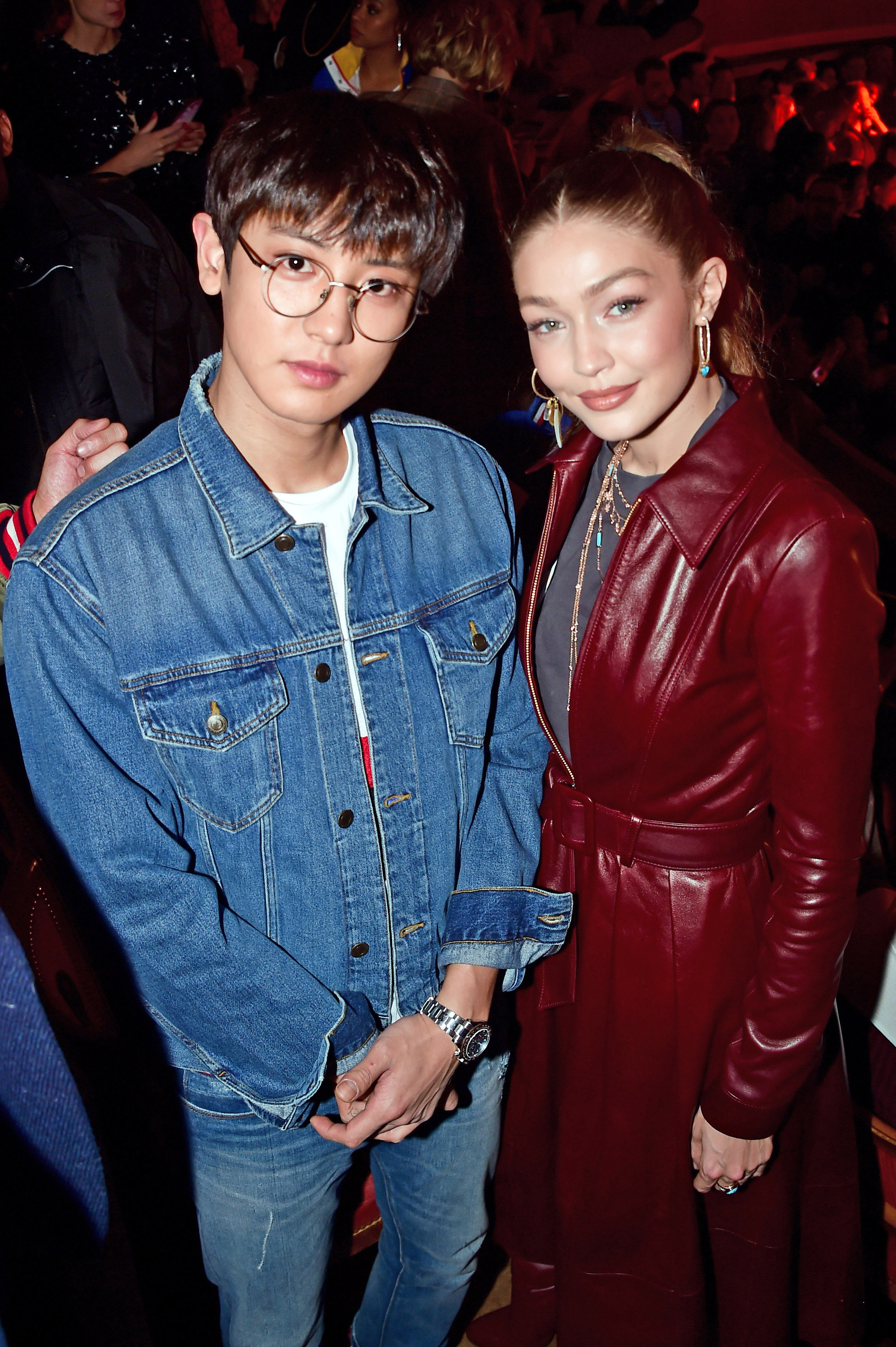 PARIS, FRANCE - MARCH 02: (L-R) Chanyeol Park and Gigi Hadid attend the Tommy Hilfiger TOMMYNOW Spring 2019 : TommyXZendaya Premieres at Theatre des Champs-Elysees on March 02, 2019 in Paris, France. (Photo by Anthony Ghnassia/Getty Images For Tommy Hilfiger)