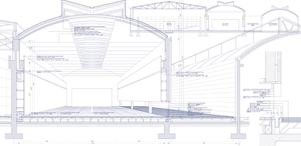 Drawing of Armani Teatro - Tadao Ando Architect & Associates